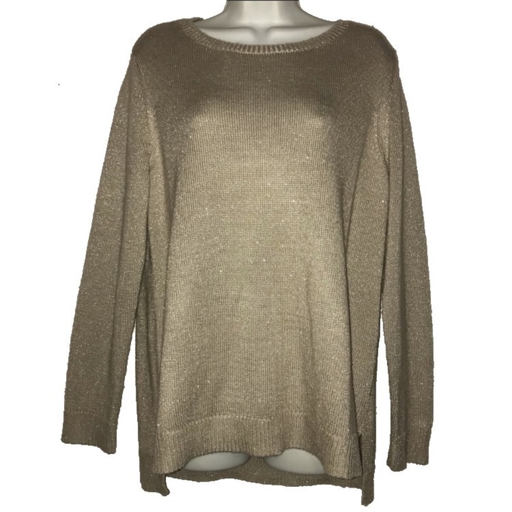 Chico’s Metallic Long Sleeve Sweater 2 / M